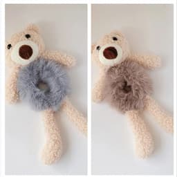 image-Girls Lovely Scrunchies Cute Bear Hair Band Rabbit Fur Hair Rope Soft Warm Rubber Band Pretty Hair Accessories
