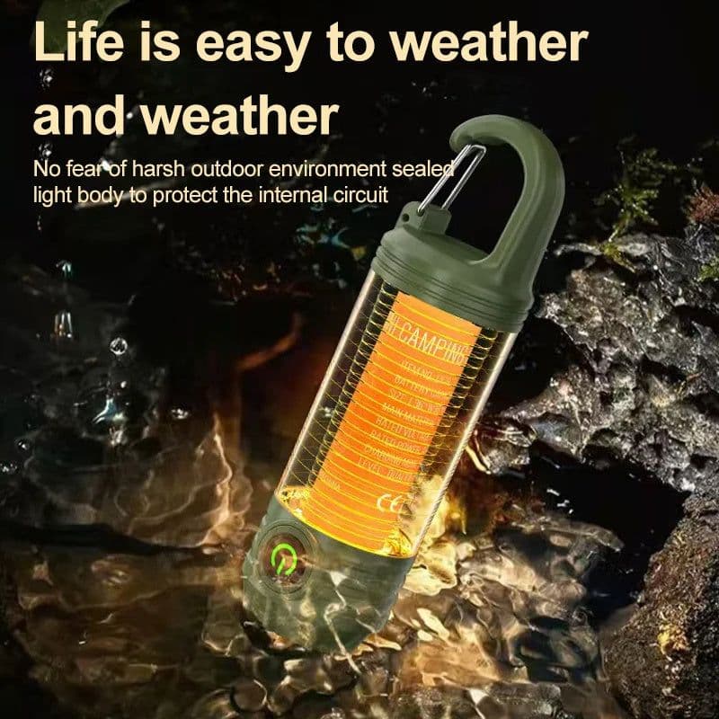 image-Multi Functional Camping Light Outdoor LED Night Riding Light Rechargeable Flashlight Night Light Waterproof Travel Light