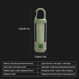 image-Multi Functional Camping Light Outdoor LED Night Riding Light Rechargeable Flashlight Night Light Waterproof Travel Light