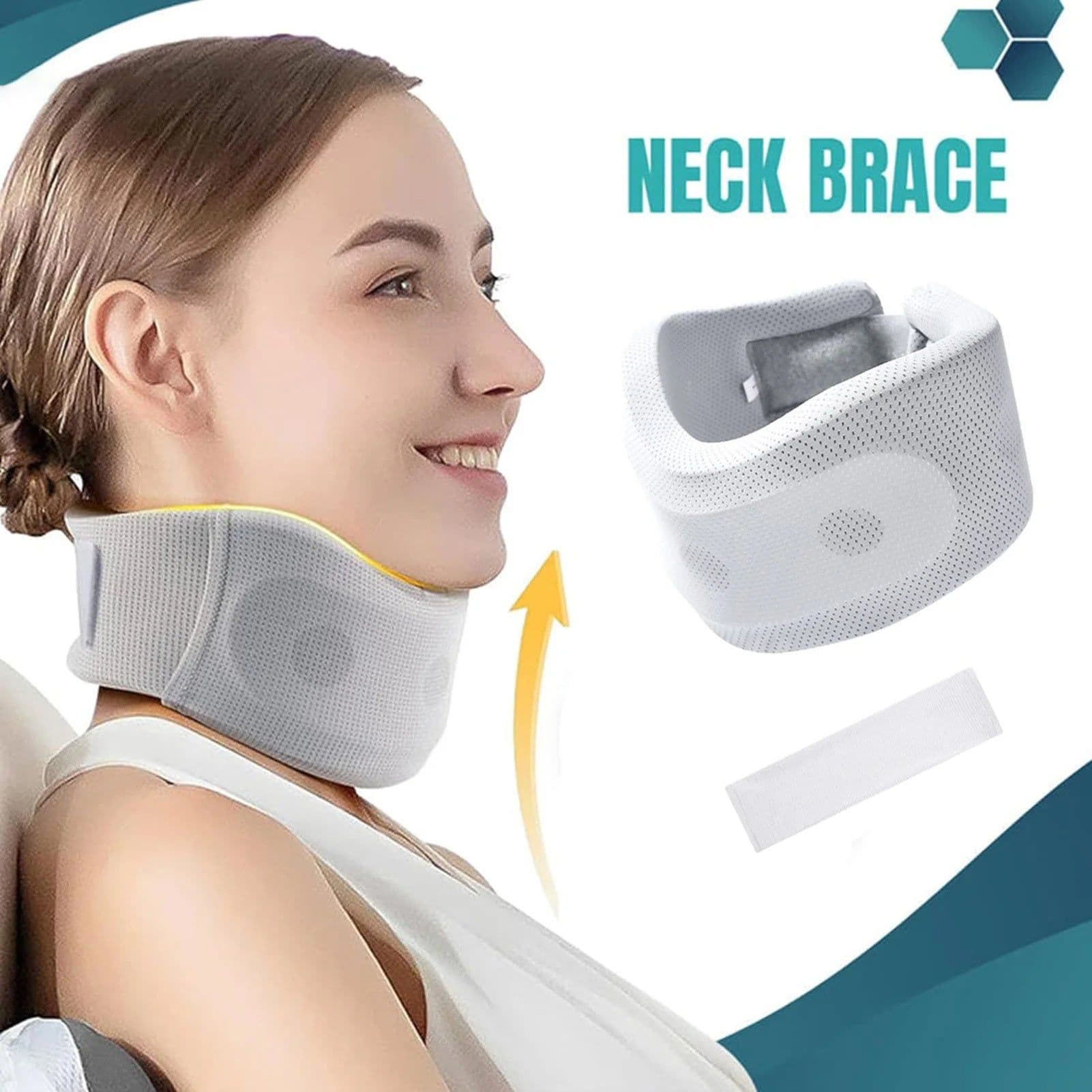 image-Neck Brace For Neck Pain And Support, Neck Support Brace, Adjustable Cervical Collar Soft Foam Neck Brace Support Adjustable Braces With Replacement Cover For Home School Office Travel