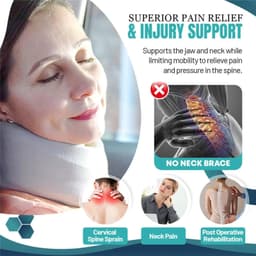image-Neck Brace For Neck Pain And Support, Neck Support Brace, Adjustable Cervical Collar Soft Foam Neck Brace Support Adjustable Braces With Replacement Cover For Home School Office Travel