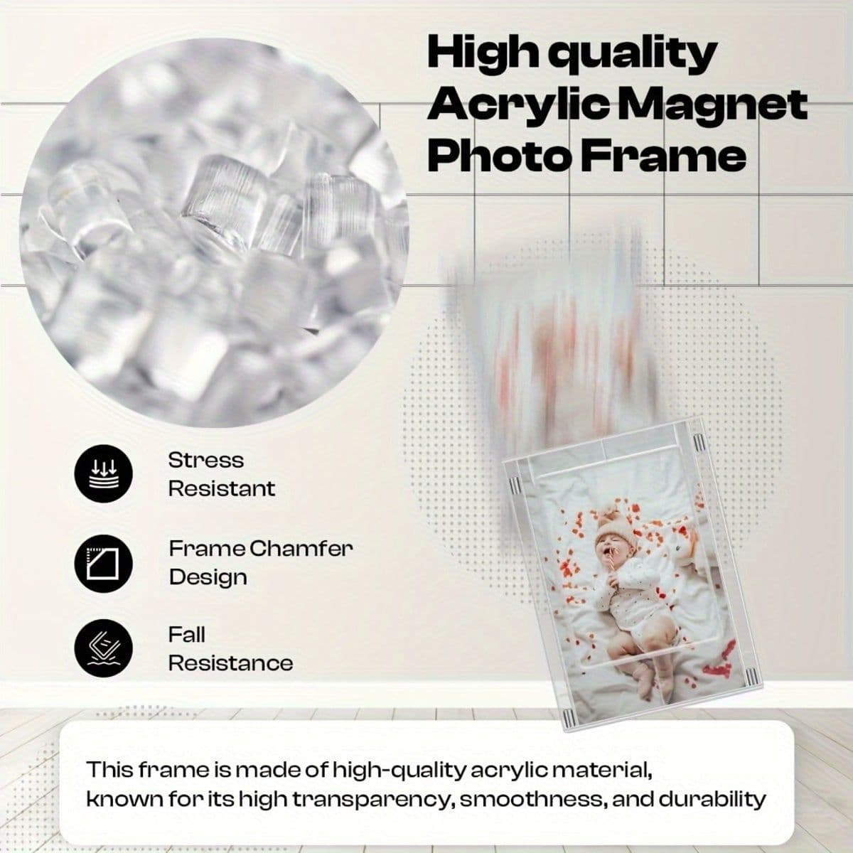 image-Creative Magnetic Small Photo Frame, DIY Magnetic Sheet Versatile Combination Display Frame Magnetic Picture Frame Mini Picture Frames Set For Refrigerator Wallet Size Picture Frames