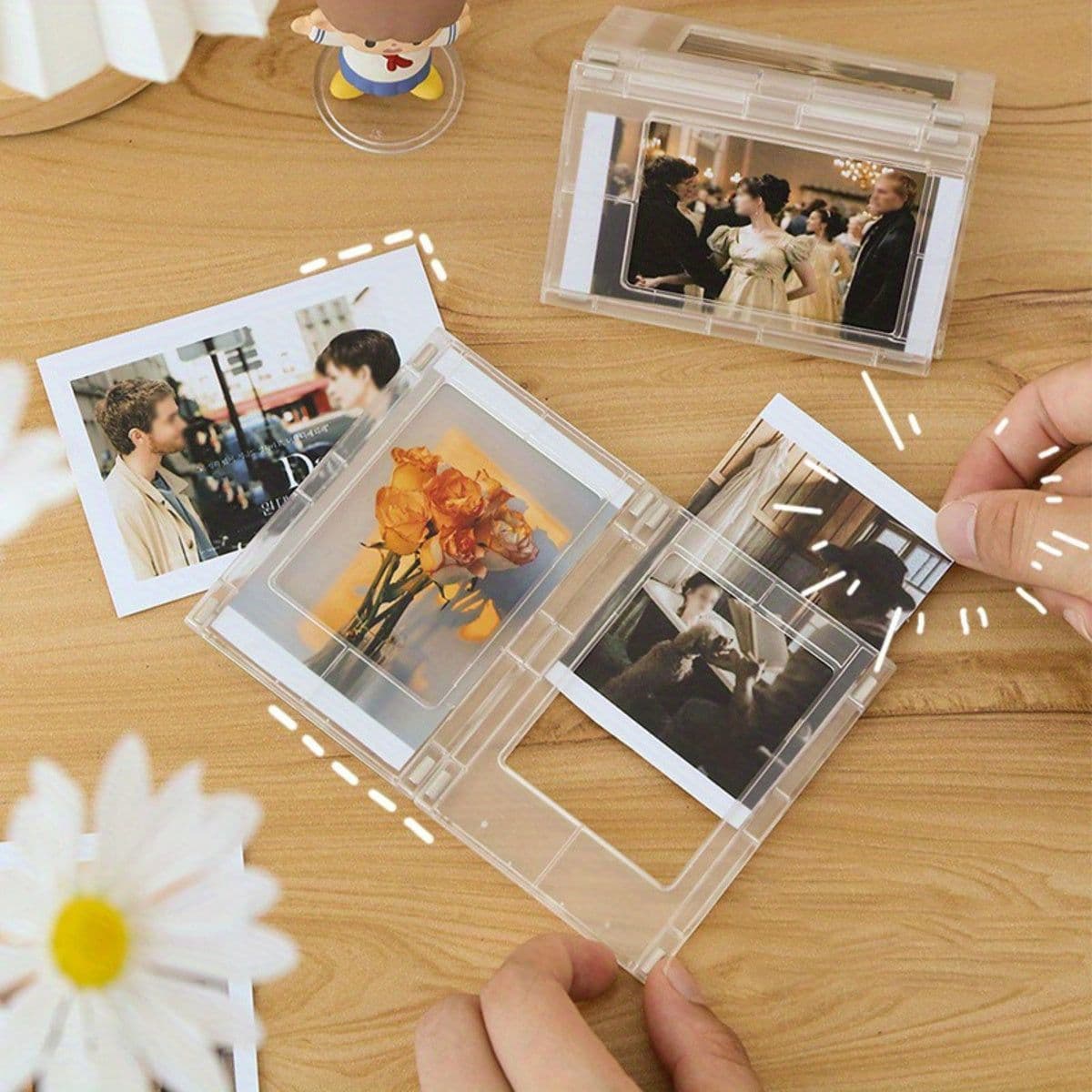 image-Creative Magnetic Small Photo Frame, DIY Magnetic Sheet Versatile Combination Display Frame Magnetic Picture Frame Mini Picture Frames Set For Refrigerator Wallet Size Picture Frames