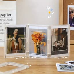 image-Creative Magnetic Small Photo Frame, DIY Magnetic Sheet Versatile Combination Display Frame Magnetic Picture Frame Mini Picture Frames Set For Refrigerator Wallet Size Picture Frames