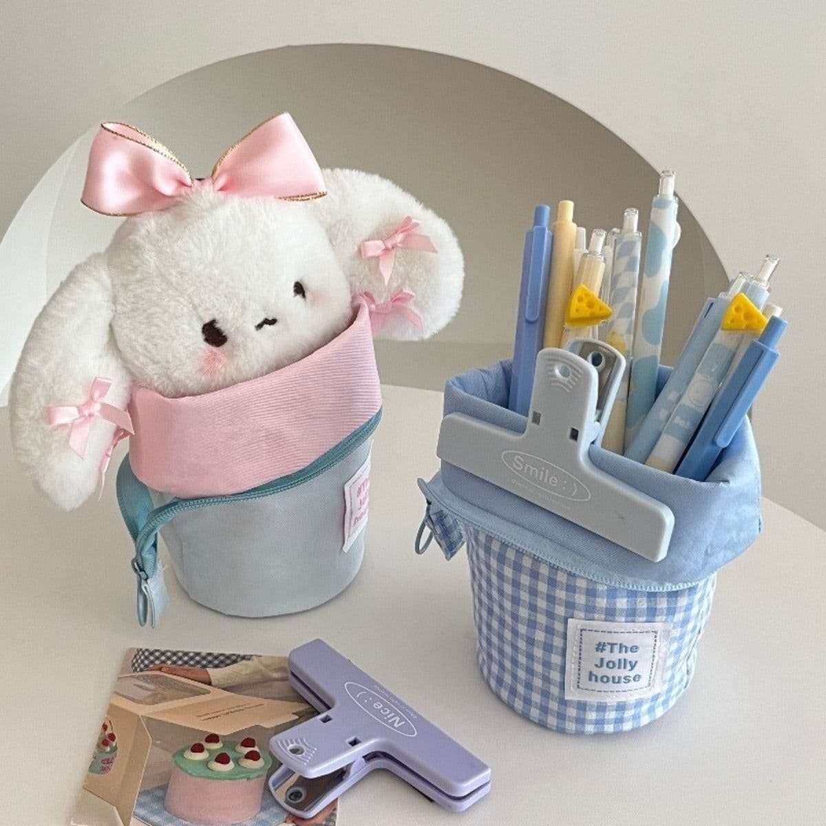 image-Foldable Standing Pencil Pen Case With Compartments Large Capacity Pencil Pouch Bag School Aesthetic Supplies For Girls Boys Adults