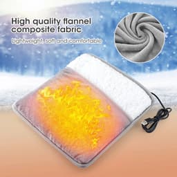 image-Winter Electric Foot Heating Pad USB Charging Soft Plush Washable Foot Warmer Heater Improve Sleeping Household Foot Warming Mat Electric Foot Warmer With Dual-Sided Heating Elements