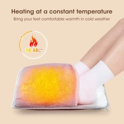 image-Winter Electric Foot Heating Pad USB Charging Soft Plush Washable Foot Warmer Heater Improve Sleeping Household Foot Warming Mat Electric Foot Warmer With Dual-Sided Heating Elements