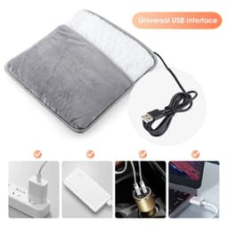 image-Winter Electric Foot Heating Pad USB Charging Soft Plush Washable Foot Warmer Heater Improve Sleeping Household Foot Warming Mat Electric Foot Warmer With Dual-Sided Heating Elements