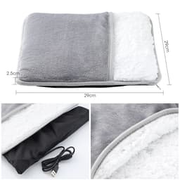 image-Winter Electric Foot Heating Pad USB Charging Soft Plush Washable Foot Warmer Heater Improve Sleeping Household Foot Warming Mat Electric Foot Warmer With Dual-Sided Heating Elements