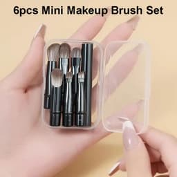 image-6Pcs Mini Travel Makeup Brushes Set With Box Portable Cosmetic Powder Foundation Blush Blending Concealer Make Up Brushes Set