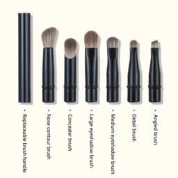 image-6Pcs Mini Travel Makeup Brushes Set With Box Portable Cosmetic Powder Foundation Blush Blending Concealer Make Up Brushes Set
