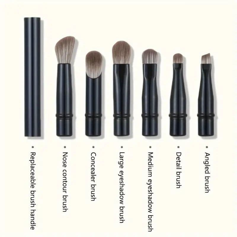image-6Pcs Mini Travel Makeup Brushes Set With Box Portable Cosmetic Powder Foundation Blush Blending Concealer Make Up Brushes Set