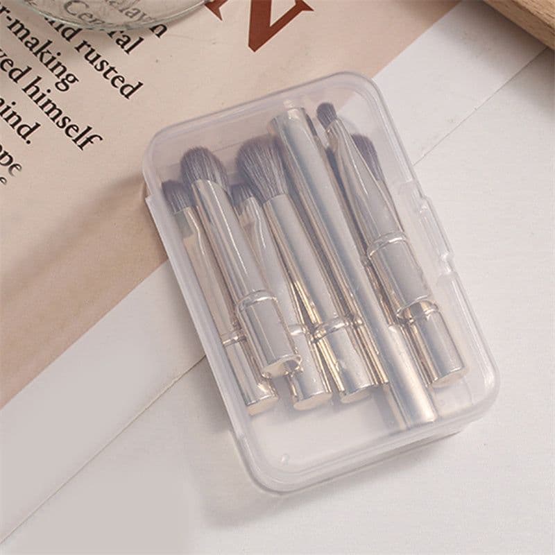 image-6Pcs Mini Travel Makeup Brushes Set With Box Portable Cosmetic Powder Foundation Blush Blending Concealer Make Up Brushes Set