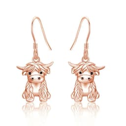 image-925 Sterling Silver Highland Cow Necklace Cow Earrings Cow Jewelry