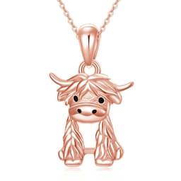 image-925 Sterling Silver Highland Cow Necklace Cow Earrings Cow Jewelry
