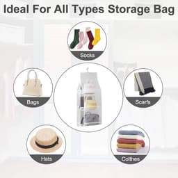 image-Hanging Handbag Storage Bag With 8 Pocket Wardrobe Closet Transparent Organizer Dust-proof Cover For Household Sundry Shoe Bag