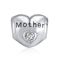 image-925 Sterling Silver Heart Zircon Bracelet Necklace Charm for Mother