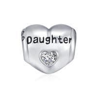 image-925 Sterling Silver Heart Zircon Bracelet Necklace Charm for Mother