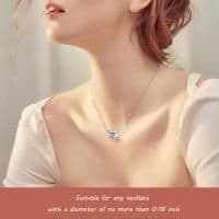 image-925 Sterling Silver Heart Zircon Bracelet Necklace Charm for Mother