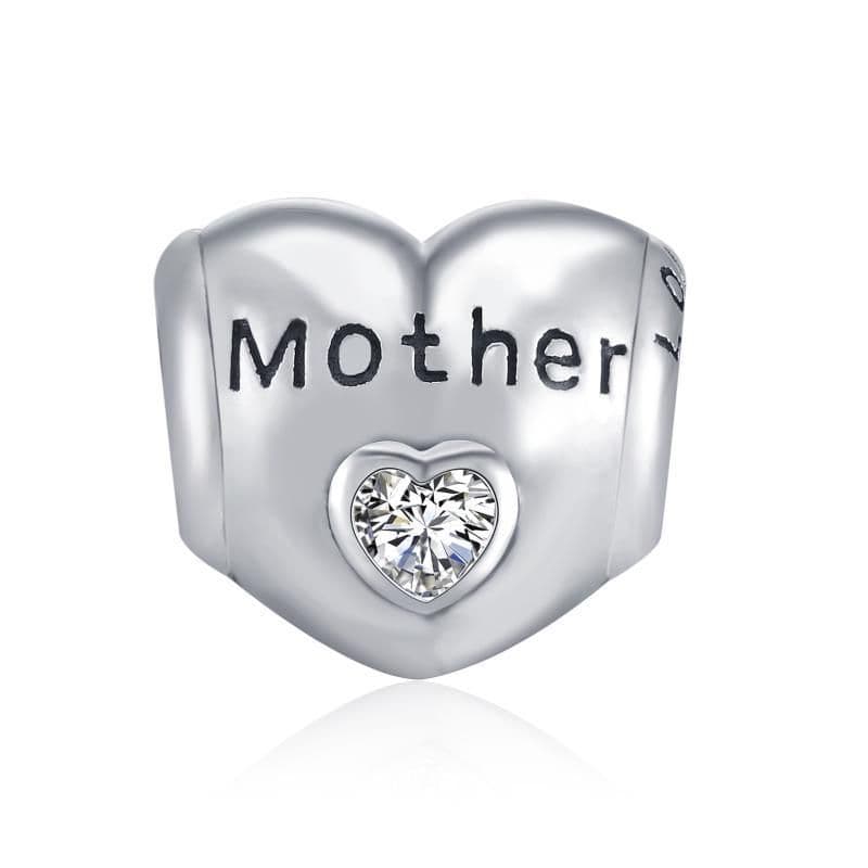image-925 Sterling Silver Heart Zircon Bracelet Necklace Charm for Mother