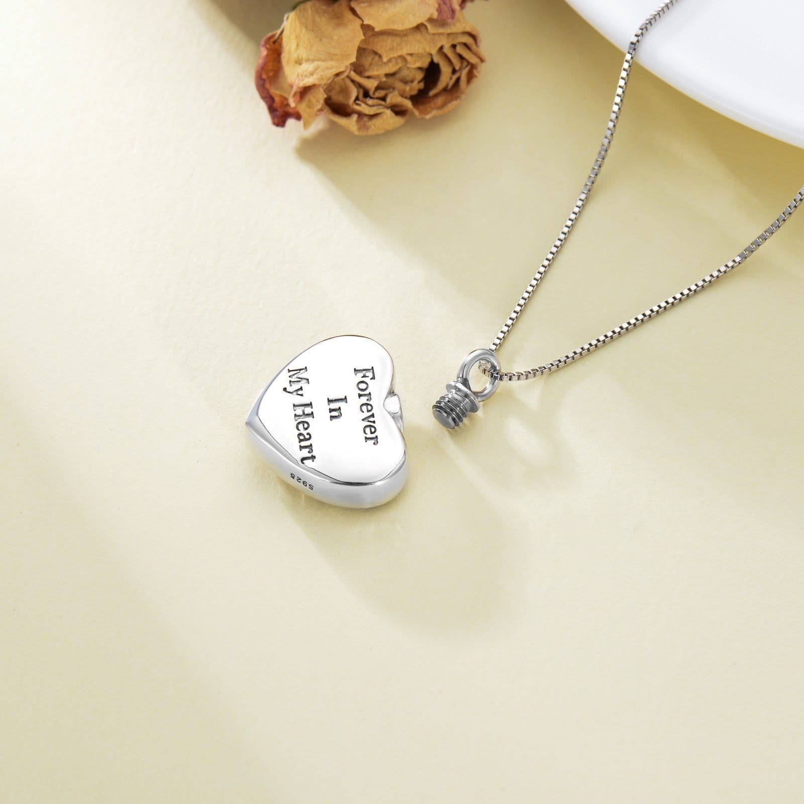 image-Heart Hummingbird Urn Necklace for Ashes Cremation Jewelry for Women