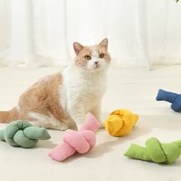 image-Dog Rope Toys Knots Chew Rope Toy Dog Pull Rope Natural Cotton Rope Dog Toys - Premium White Knot Dog Rope Toy - Interactive Dog Tug Toy