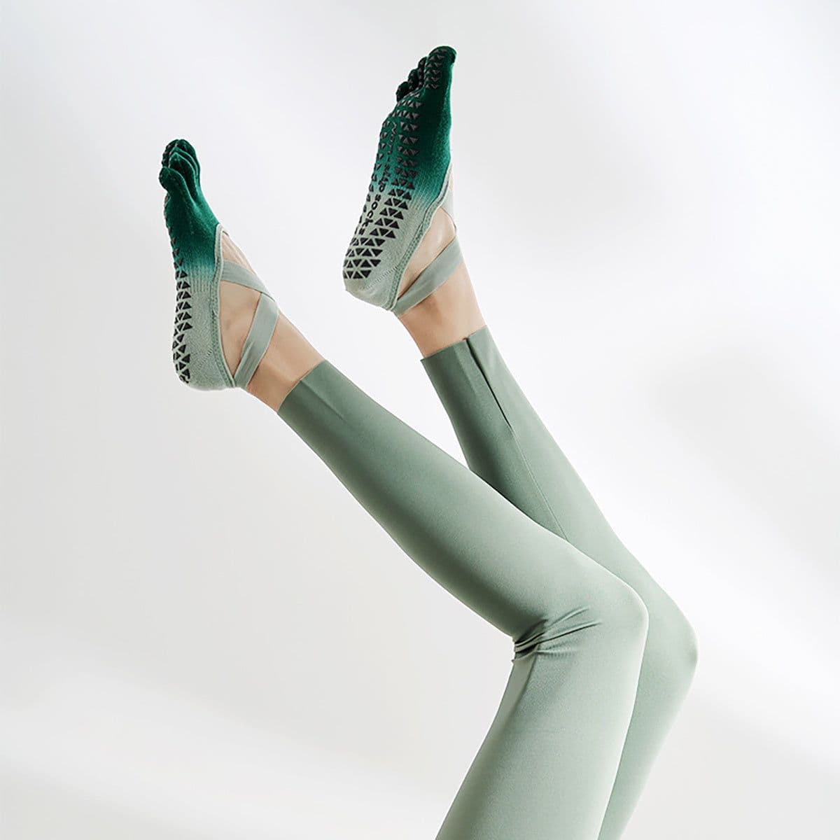 image-Yoga Socks For Women With Grips Grippy Yoga Socks For Women Men Non-Slip Full Toe Sticky Grip Accessories For Yoga, Barre, Pilates, Dance, Ballet