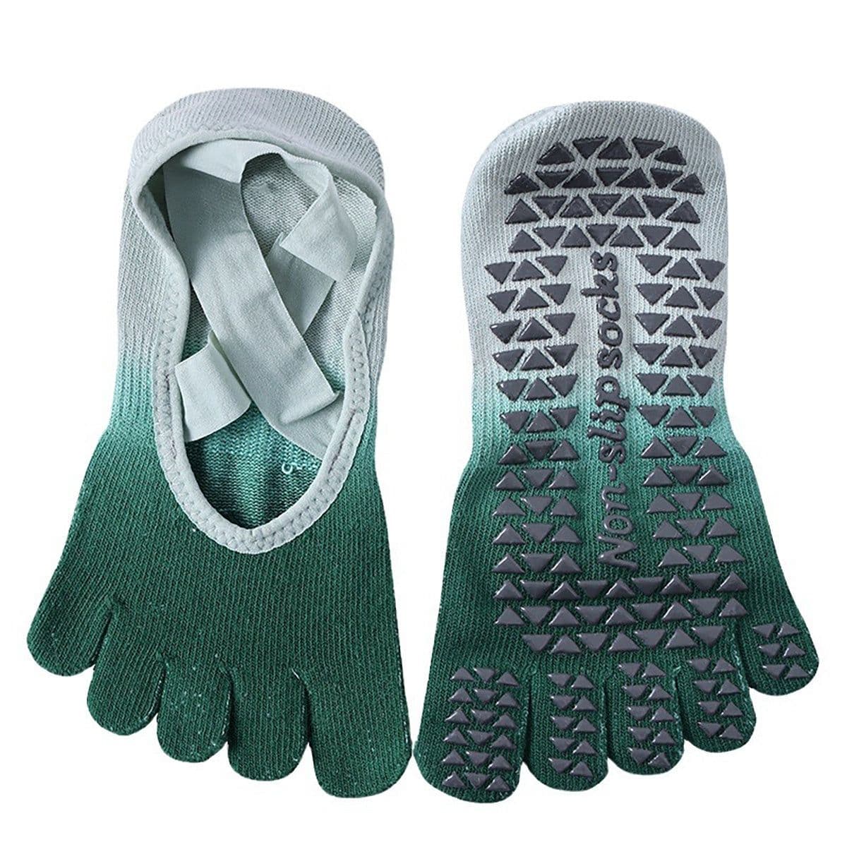 image-Yoga Socks For Women With Grips Grippy Yoga Socks For Women Men Non-Slip Full Toe Sticky Grip Accessories For Yoga, Barre, Pilates, Dance, Ballet