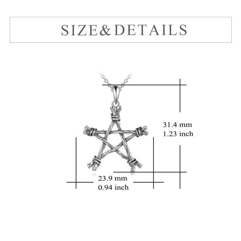 image-Sterling Silver Gothic Punk Witch Pentagram PSupernatural Merchandise endant Jewellery