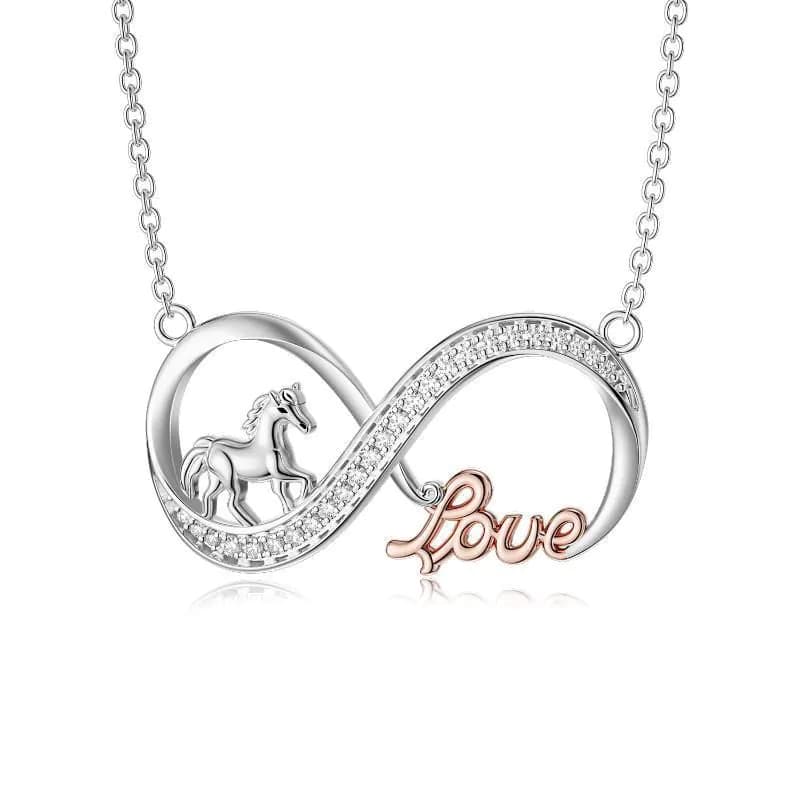 image-Horse Infinity Love Necklace Sterling Silver Jewelry Gift for Women