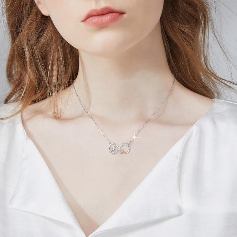 image-Horse Infinity Love Necklace Sterling Silver Jewelry Gift for Women