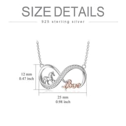 image-Horse Infinity Love Necklace Sterling Silver Jewelry Gift for Women