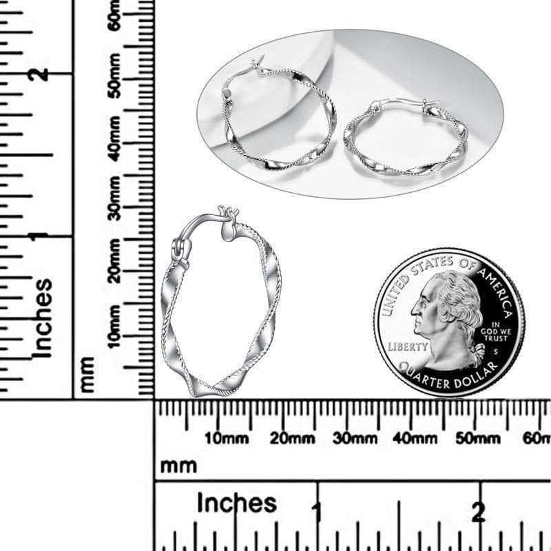 image-Circle Endless Hoop Earrings Twist Jewelry Gifts 30MM Hypoallergenic