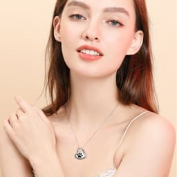 image-Sterling Silver Pet Paw Urn Necklace for Ashes Cremation Jewelry