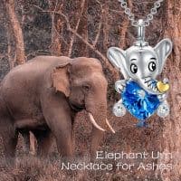 image-Elephant Urn Necklaces Sterling Silver Heart Cremation Memorial Keepsake Necklace Jewelry Gifts for Women