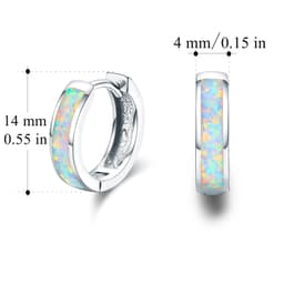 image-Hinged Hug Opal Earrings in 925 Sterling Silver Hoops Earrings for Women