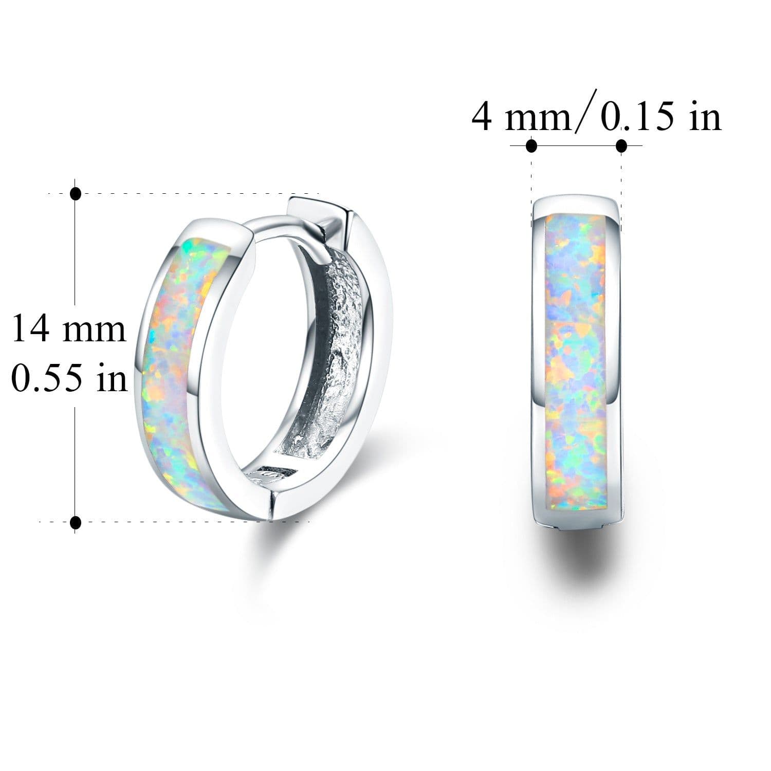 image-Hinged Hug Opal Earrings in 925 Sterling Silver Hoops Earrings for Women
