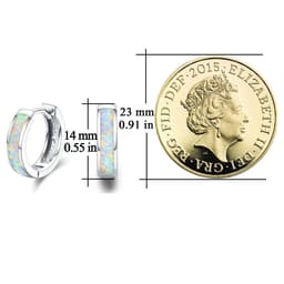 image-Hinged Hug Opal Earrings in 925 Sterling Silver Hoops Earrings for Women