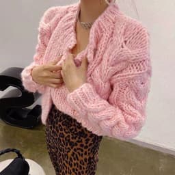 image-Knitted Sweater Women's Mohair Wool Loose Cardigan Jacket, Knit Top, Handmade Clothing, Gift For Women, Hand-knit Outfit