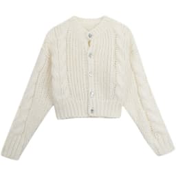 image-Knitted Sweater Women's Mohair Wool Loose Cardigan Jacket, Knit Top, Handmade Clothing, Gift For Women, Hand-knit Outfit