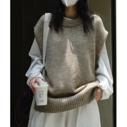 image-Wool Round-neck Knitted Waistcoat, Loose Knit Tank Top, Vintage Clothes, Sleeveless Wool Vest Handmade Clothing, Knitwear, Spring Clothing