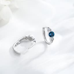 image-Hypoallergenic Sterling Silver Celtic Moonstone Hoop Earrings As For Women
