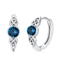image-Hypoallergenic Sterling Silver Celtic Moonstone Hoop Earrings As For Women