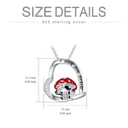 image-Cow Necklace 925 Sterling Silver Mushroom Cow Pendant Cute Animal Jewelry for Women Girls