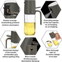 image-Kitchen Glass Oil Sprayer Bottle Olive Oil Sprayer Mister Spray Oil Dispenser Oil Jar Cruet BBQ Baking Picnic Kitchen Tool