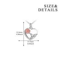 image-Hummingbird Urn Necklaces for Ashes Sterling Silver Heart Sunflower Cremation Memory Jewelry for Women Men