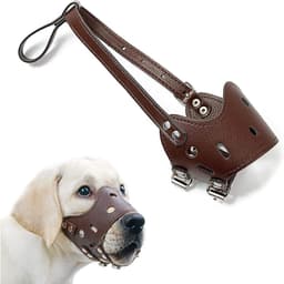 image-Dog Muzzle Leather, Comfort Secure Anti-Barking Muzzles For Small Medium Large Dogs, Breathable And Adjustable, Allows Drinking And Panting, Used With Collars