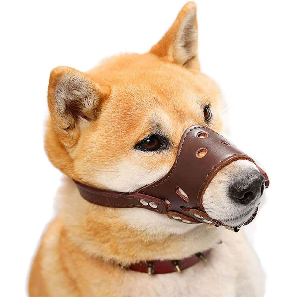 image-Dog Muzzle Leather, Comfort Secure Anti-Barking Muzzles For Small Medium Large Dogs, Breathable And Adjustable, Allows Drinking And Panting, Used With Collars