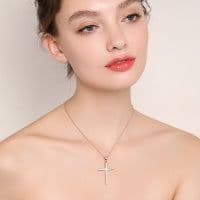 image-Sterling Silver Cross Pendant Necklace Jewelry Gifts for Women Men