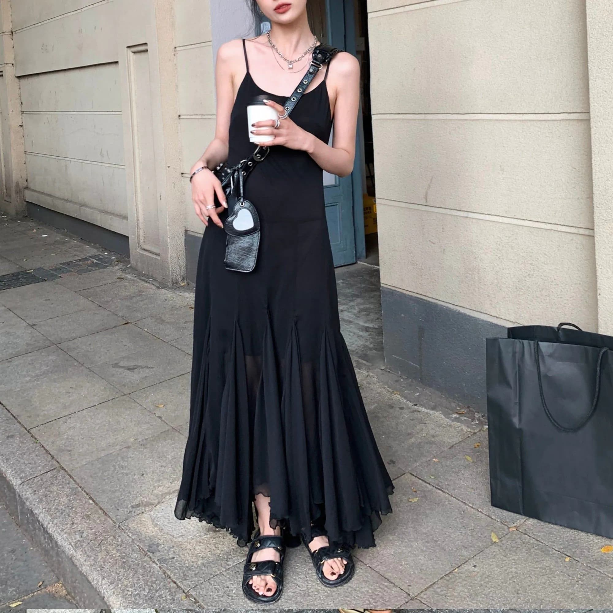 image-Ethereal Summer Gown, Sheer Tulle Mermaid Dress For Women
